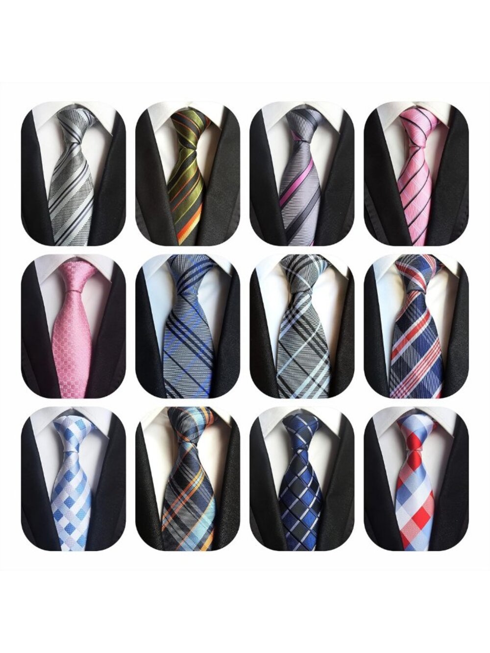 12 PCS Woven Jacquard Necktie Set for Men | Stylish Ties for Formal & Casual
